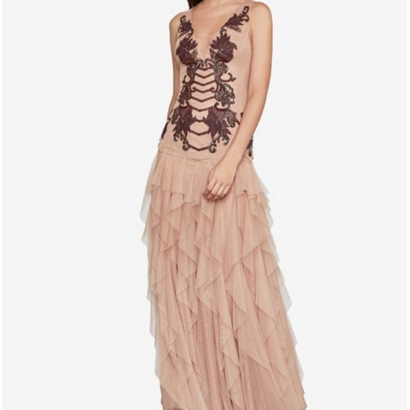 BCBGMAXAZRIA Nude Evening Gown Dress US Size 10 - Picture 3 of 8